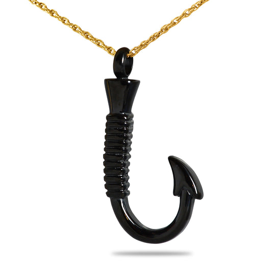 Black Fishing Hook Steel Keepsake