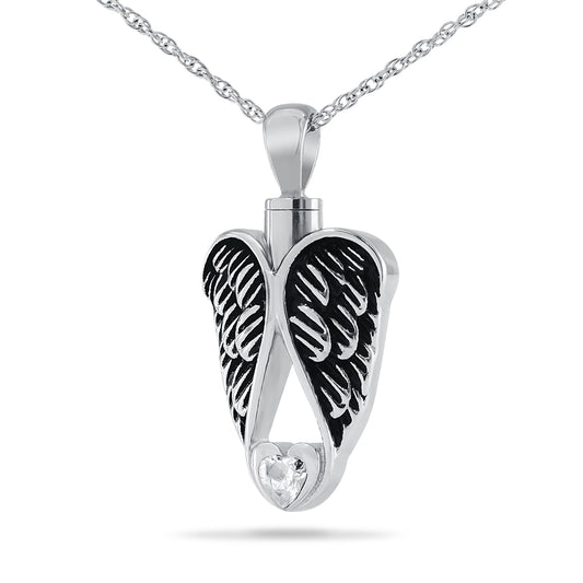 Silver Winged Heart Necklace Keepsake