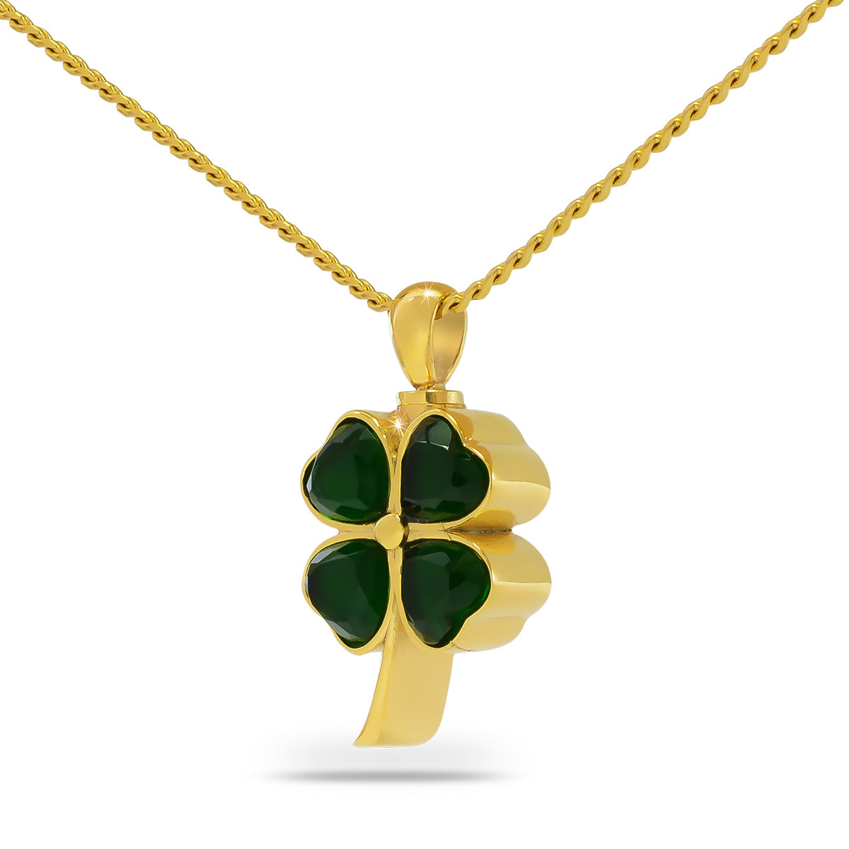 Clover Shamrock Gold Steel Keepsake