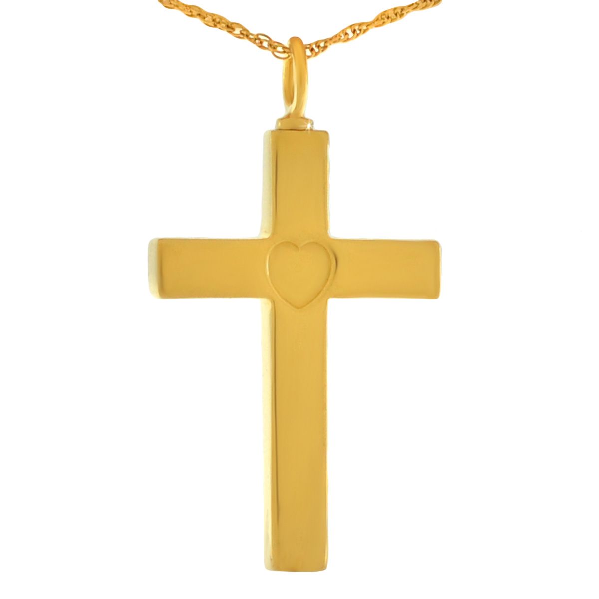 Solid Heart In a Cross Gold Keepsake